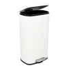 Pedaalemmer rechthoek - mat wit - 30 liter
