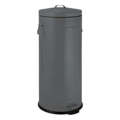Pedaalemmer retro look - grijs - 30 liter