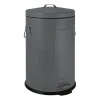Pedaalemmer retro look - grijs - 12 liter