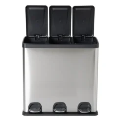 Pedaalemmer triple bin - 3x20 liter