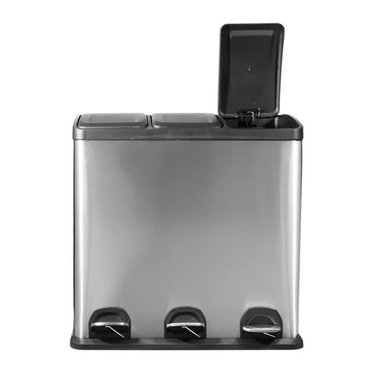 Pedaalemmer triple bin - 3x20 liter