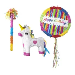 Piñata happy birthday - multikleur - ø44x9 cm