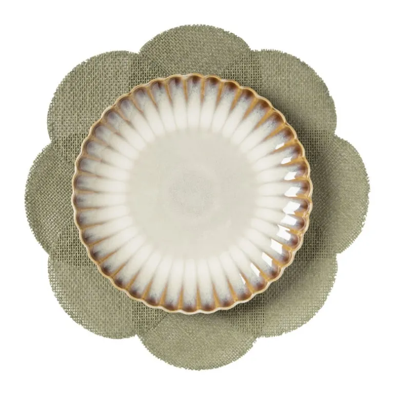 Placemat 3D bloem - groen - ø38 cm