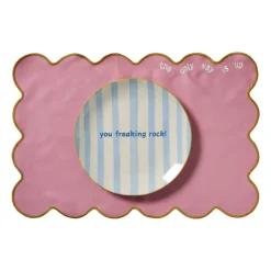 Placemat met quote - roze - 45x30 cm - Happy at Home by Sanny
