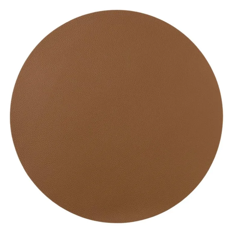 Placemat PU leer - bruin - ø38 cm