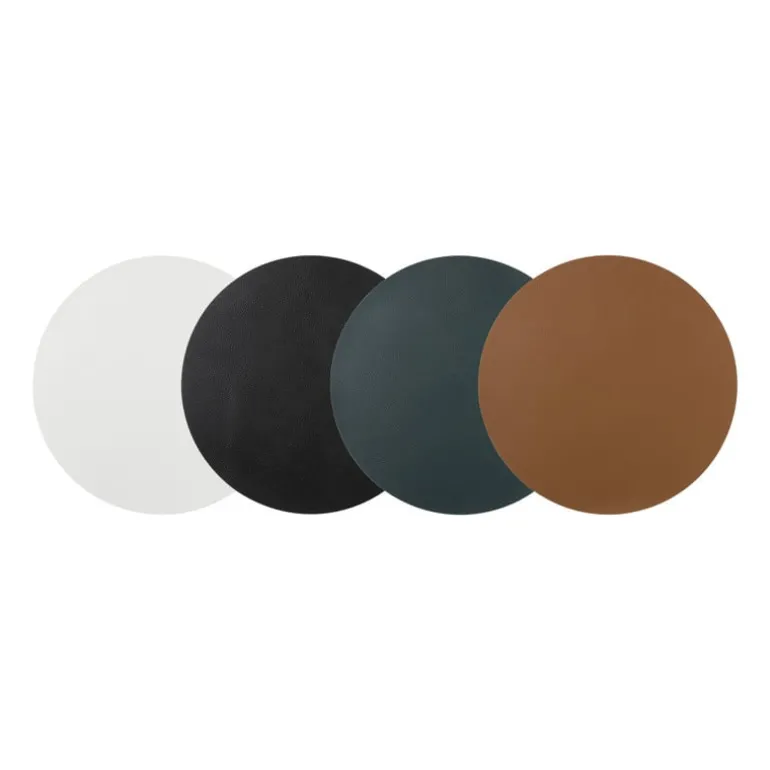 Placemat PU leer - crème - ø38 cm