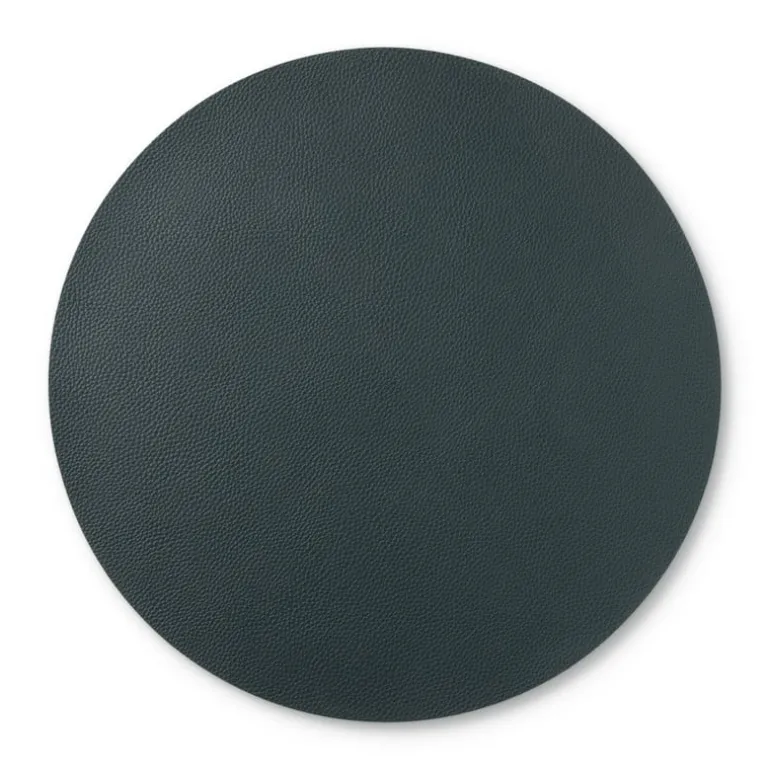 Placemat PU leer - donkergroen - ø38 cm