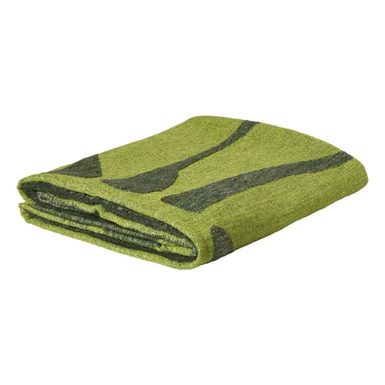 Plaid blad - groen - 130x170 cm