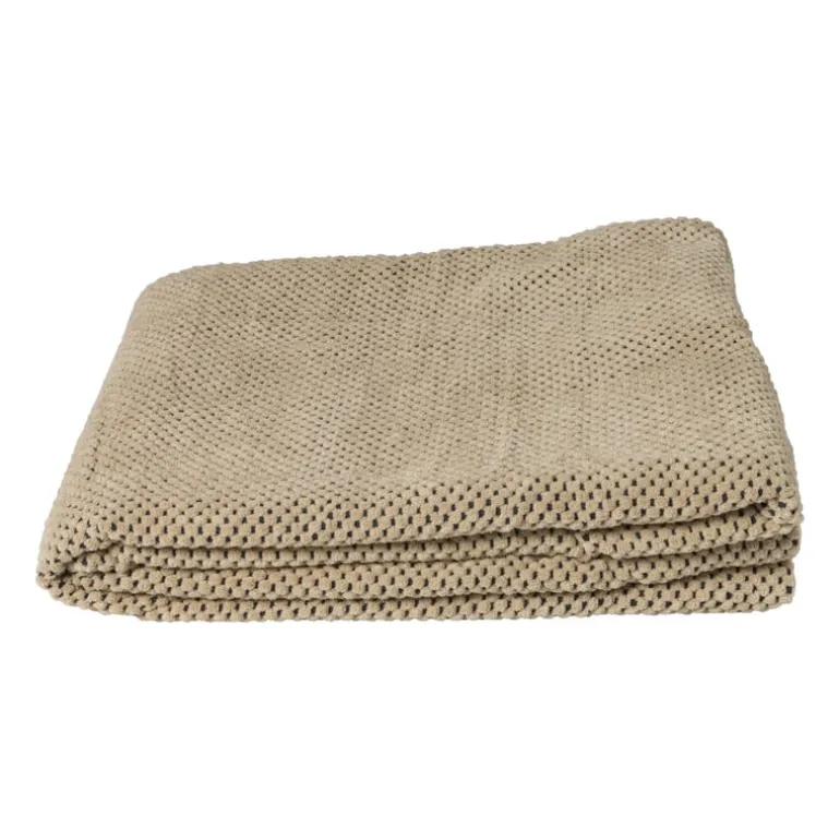 Plaid blokje - beige - 130x160 cm