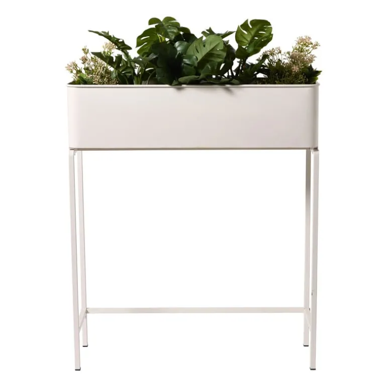 Plantenbak voor balkon breed - beige - 60x71x20 cm
