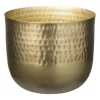 plantenpot relief - goud - 25x25x21 cm