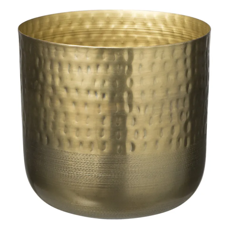 plantenpot relief - goud - 20x20x17 cm