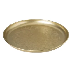 Plateau goud - metaal - ø35x3 cm