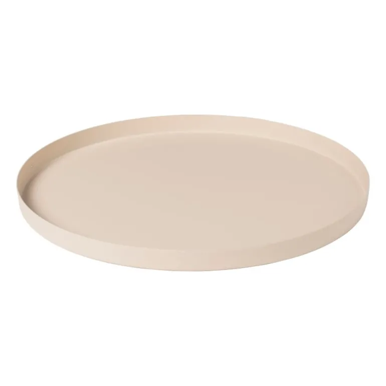 Plateau metaal rond - beige - ø25x1.5 cm