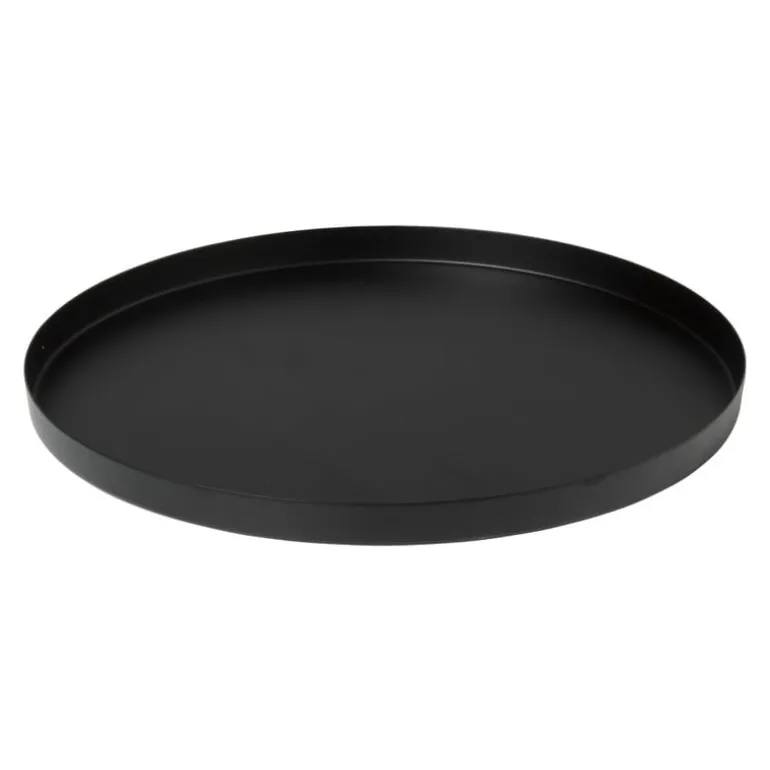 Plateau metaal rond - zwart - ø25x1.5 cm