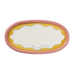 Plateau ovaal - multikleur - 1.8x16.3x30.5 cm - Happy at Home by Sanny