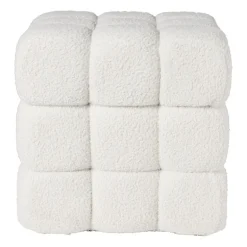 Poef chunk teddy - beige - 36x36x36 cm