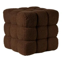 Poef chunk teddy - bruin - 36x36x36 cm