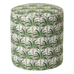Poef palm - groen - ø35x39 cm