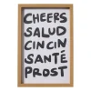 Poster cheers salud - wit/groen - 30x20 cm