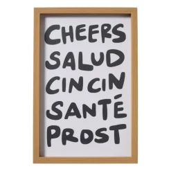 Poster cheers salud - wit/groen - 30x20 cm
