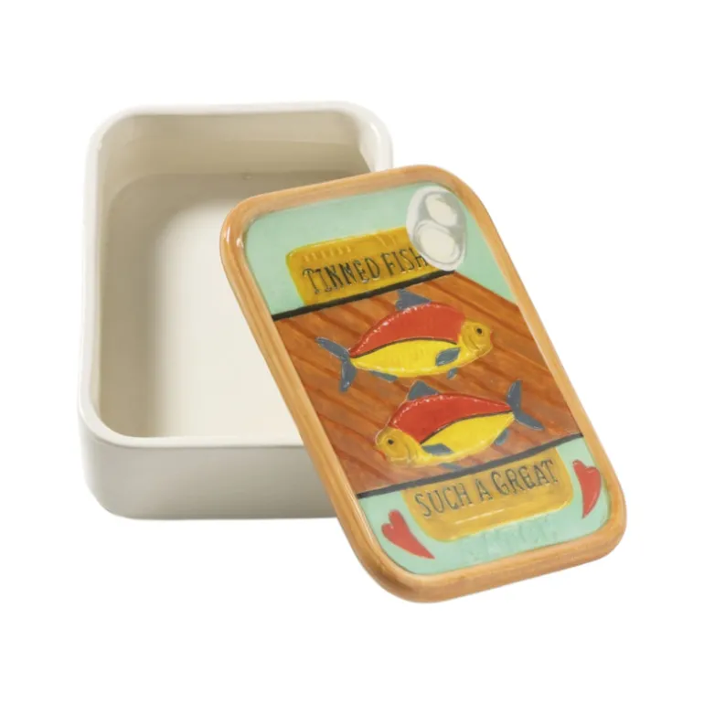 Potje tinned fish - multikleur - 4.8x13.3x12.4 cm
