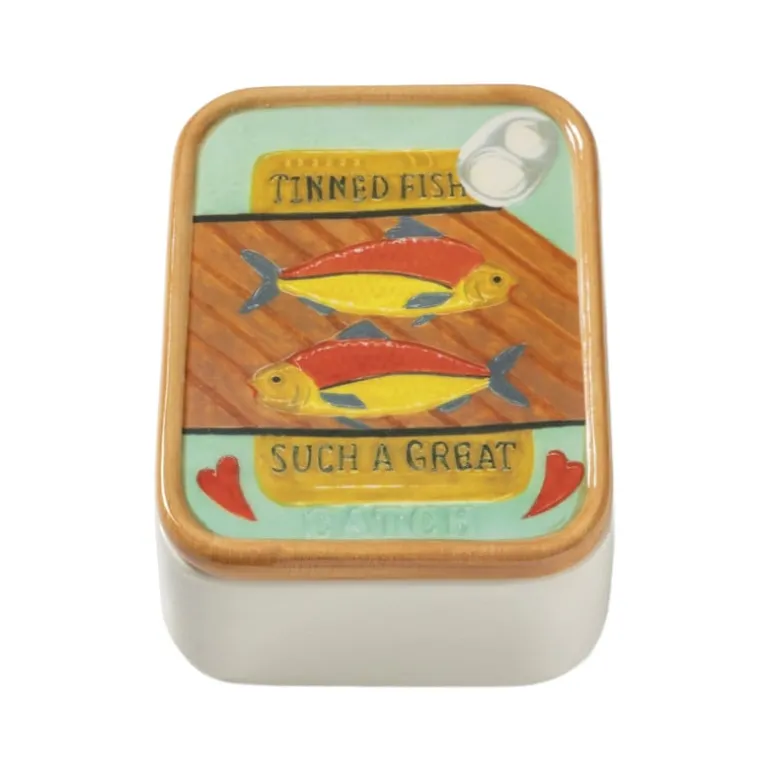 Potje tinned fish - multikleur - 4.8x13.3x12.4 cm
