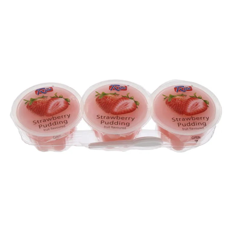 Pudding fruit - aardbei - 3x65 gram