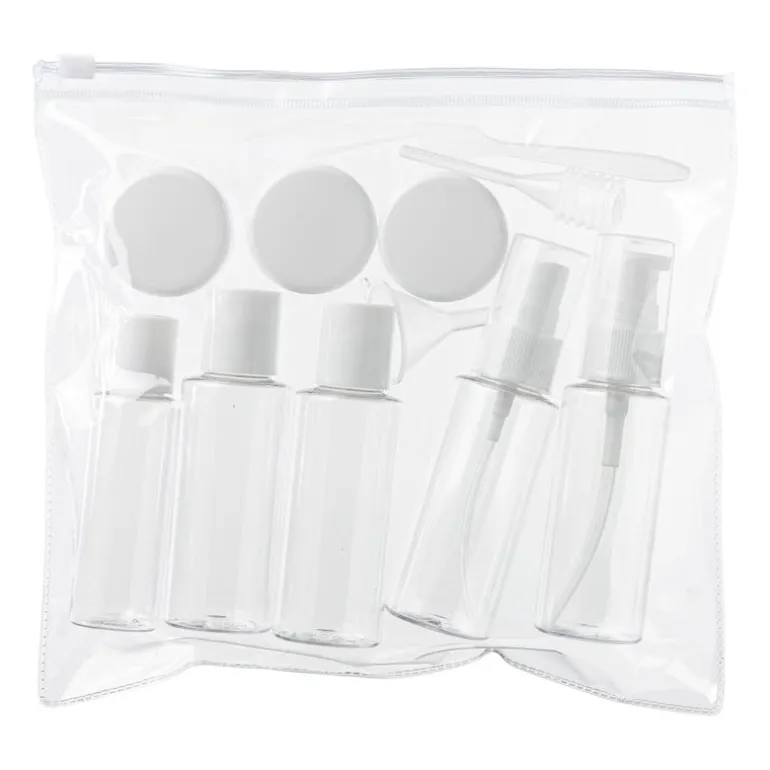 Reisflesjes in etui - set van 7