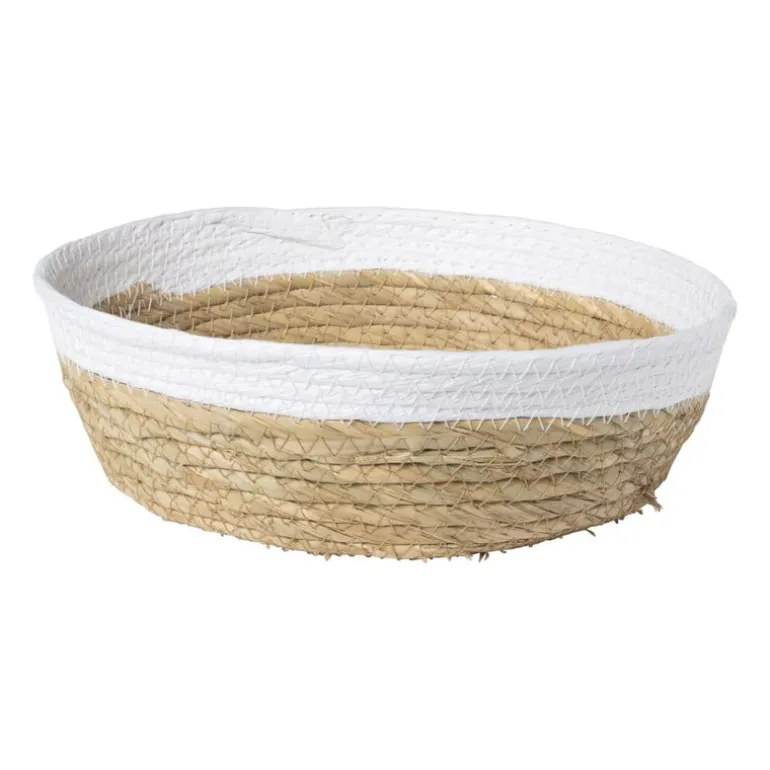 Ronde mand met witte rand - ø33x10 cm
