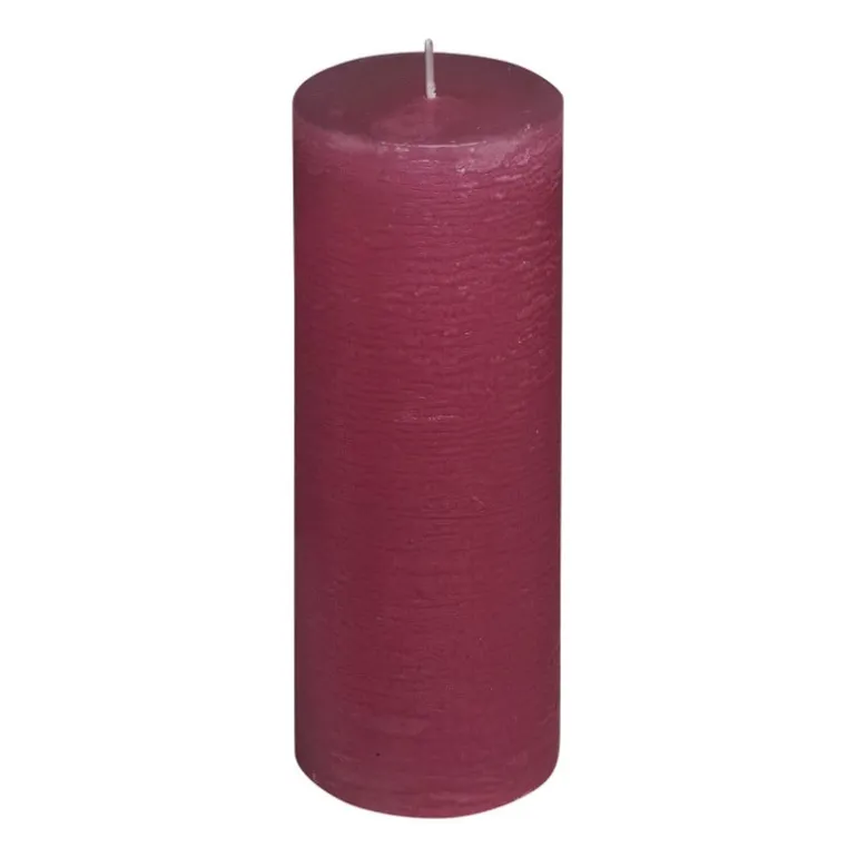 Rustieke kaars - rood - 7x18 cm