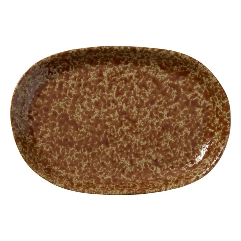 Schaal gevlekt laag - bruin - 3.3x28.2x20 cm