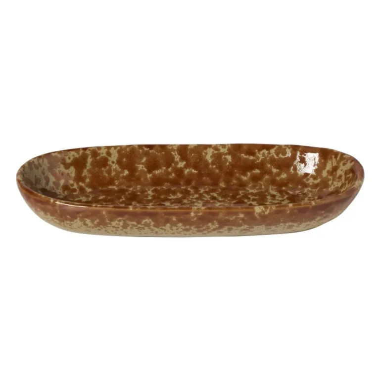 Schaal gevlekt ovaal - bruin - 3.7x23x10.6 cm