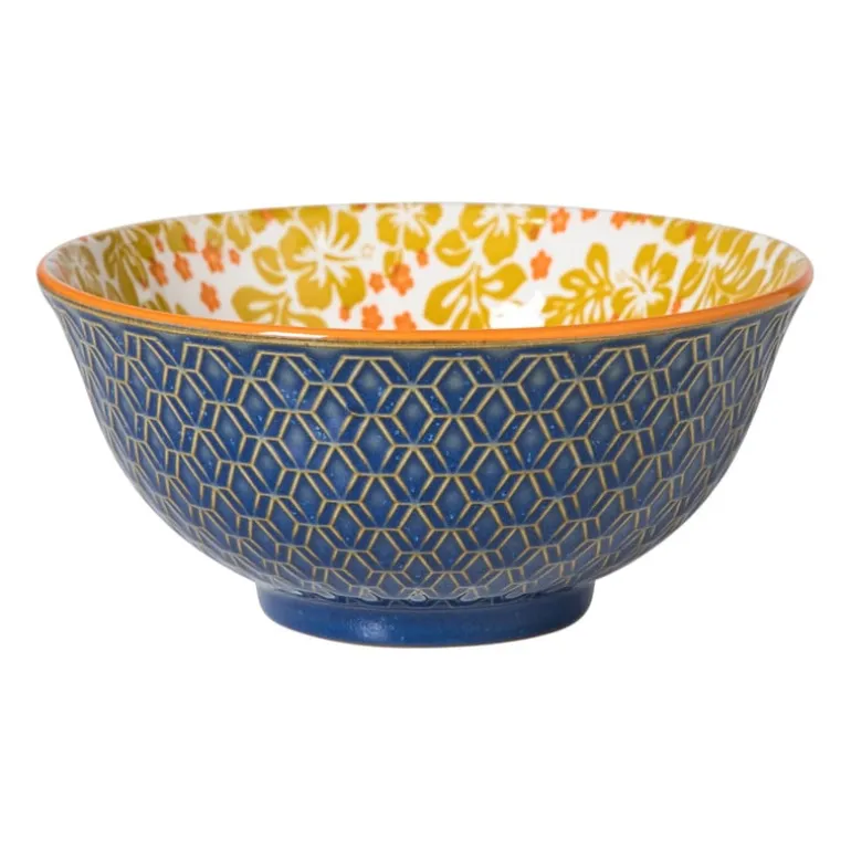 Schaaltje Anouk groot - blauw/geel - ø15.5x7 cm