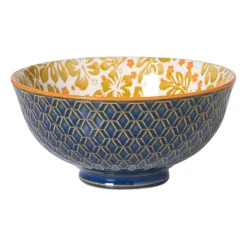 Schaaltje Anouk middel - blauw/geel - ø12x5.8 cm