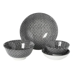 Schaaltje black print blaadjes - ø16x6.5 cm