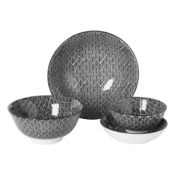Schaaltje black print blaadjes - ø12x6 cm