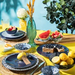 Schaaltje blue print - botanic - ⌀15 cm