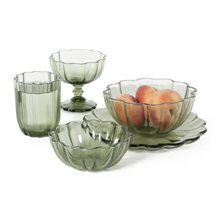 Schaaltje clover groot - groen - ø16x7 cm