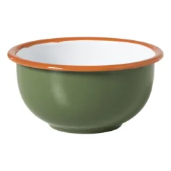 Schaaltje emaille - groen/oranje - ø12x4 cm