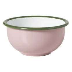 Schaaltje emaille - roze/groen - ø12x4 cm