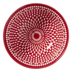 Schaaltje groot Bibi - roze/rood - ø15.5x7 cm