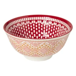 Schaaltje groot Bibi - roze/rood - ø15.5x7 cm