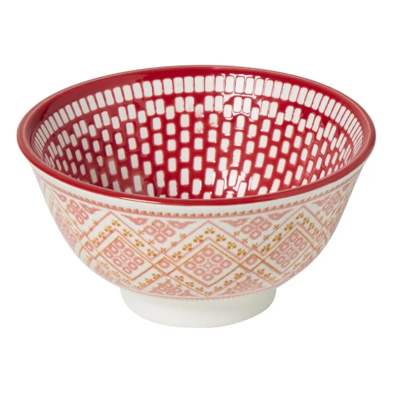 Schaaltje klein Bibi - roze/rood - ø9x4.6 cm