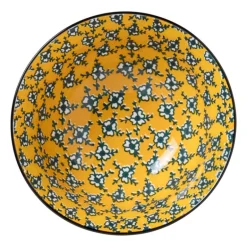 Schaaltje Leyla - geel/zwart - ø15.8x7.3 cm