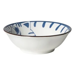 Schaaltje Mico kat groot - blauw/wit - ø10.8x3.7 cm