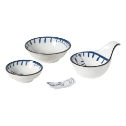 Schaaltje Mico met handvat kat - blauw/wit - 3x8x12.5 cm