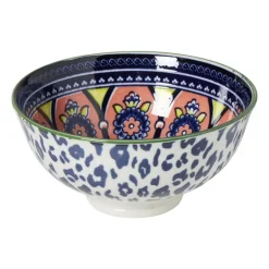 Schaaltje middel Bella - blauw/roze - ø12x5.8 cm