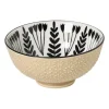 Schaaltje middel Bente - beige/zwart - ø12x5.8 cm