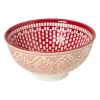 Schaaltje middel Bibi - roze/rood - ø12x5.8 cm